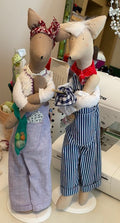 Fox in Sheep's Clothing and Fox on the Run handmade doll pair